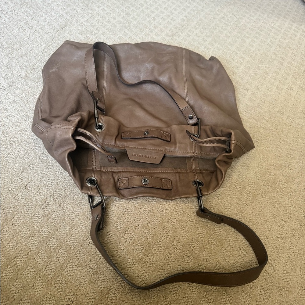 Burberry Brown Leather Tote Bag - Picture 13 of 14